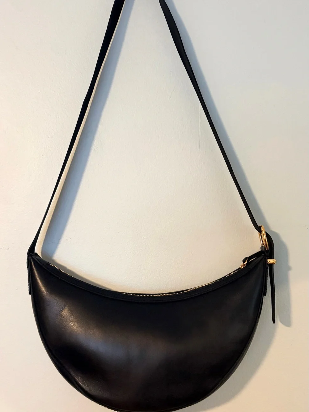 Madewell Black Crescent Leather Crossbody Bag - Women's Shoulder Bag